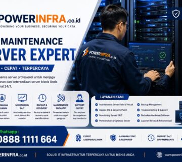 Jasa maintenance server profesional untuk perusahaan, data center, dan bisnis. Monitoring, backup, security, dan maintenance server 24 jam.