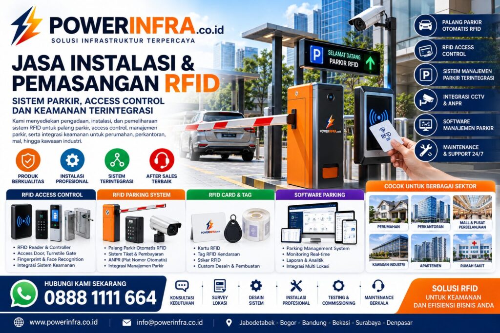 jasa RFID, instalasi RFID, RFID Jakarta, solusi RFID, teknologi RFID, sistem otomatisasi, keamanan data, manajemen inventaris, efisiensi operasional, pemantauan barang, layanan teknologi, integrasi RFID